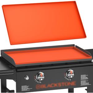 28" Silicone Griddle Mat Cover for Blackstone, Heavy Duty Silicone Cover, All Year Round Griddle Top Protective Mat for Black Stone Accessories (Orange-28 inch)