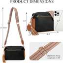 Fashion Small Leather Crossbody Bags for Women Trendy Casual Cross Body Handbags Crossover Travel Purses with Zipper Pockets (Blackbrwon)