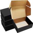 30 Pack 8x6x3 inches Black Shipping Boxes, Corrugated Mailer Boxes, Packaging Boxes for Products, Recyclable Cardboard Box, Flat Literature Mailers for Gifts, Clothings by Mailing