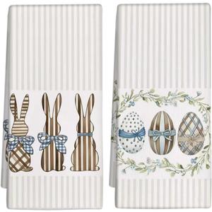 Puomue 2 Pack Easter Kitchen Towels Dish Towels, 16 Inch X 26 Inch, Lint Free, Spring Decoration Hand Towels for Home 1