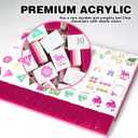 American Mahjong Game Set, Portable Carrying Bag,Acrylic 160 Tiles,Western Mahjong Tiles Set,Complete Ma Jong Set (Rose Red)