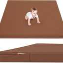 Waterproof Baby Play Mat for Floor 1.3" Thick Memory Foam 59 * 59 Cushion Playpen Playmat Tummy Time Nursery Rug Pad Mattress Create Soft & Safe Area for Infants, Toddler, Kids, Chestnut
