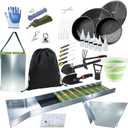 37pcs Complete Gold Panning Kit with 50" Sluice Box for Gold Mining ，Adults Aluminum Alloy Gold Mining Equipment, Includes Gold Pan, Classifier Screen, Separating Magnet and More
