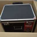 Vaultz Portable File Storage Box with Handle - 14.5" x 17.5" x 15.5" Letter/Legal Size Mobile Lock Box - Double Combination Locking Cabinet - Black