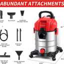 Shop Vacuum Wet and Dry, 6 Gallon, 5.5 Peak HP Power Suction, 3 in 1 Stainless Steel Shop Vac with 4.5L Upholstery Shampoo Tank, Water Vacuum Cleaner Carpet Extractor (Red)