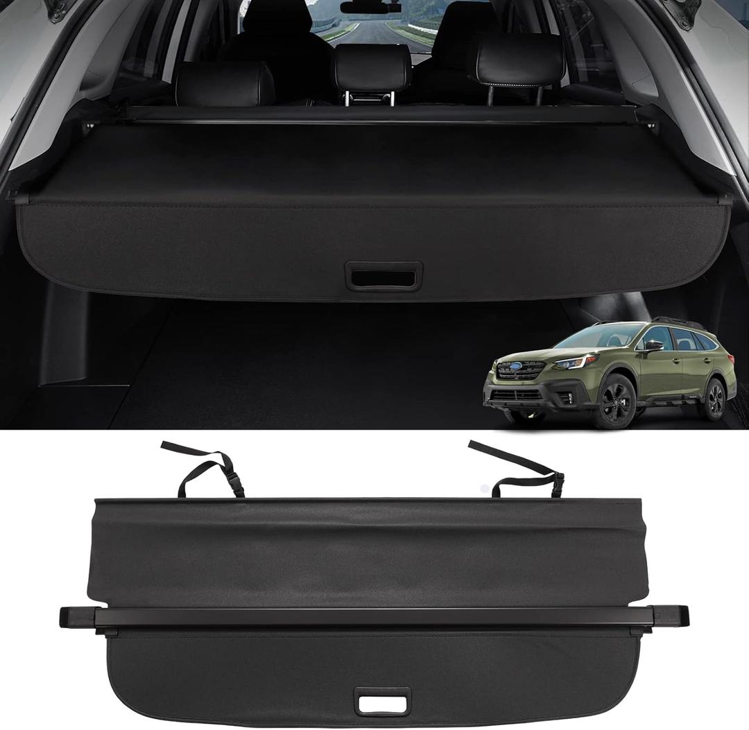 Powerty Cargo Cover for 2020-2024 2025 Subaru Outback Accessories Trunk Cover Retractable Trunk Shade Rear Cargo Cover for 2020-2025 Outback No Gap Black