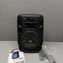 Pyle Portable Bluetooth PA Speaker System - 300W Rechargeable Outdoor Bluetooth Speaker Portable PA System w/ 8 Subwoofer 1 Tweeter, Microphone In, Party Lights, MP3/USB, Radio, Remote -PPHP835B