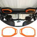 JeCar Orange Top Speaker Bezel Trim Cover for 2018-2023 Jeep Wrangler JL JLU Gladiator JT