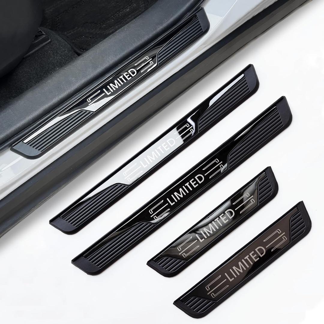 Door Sill Protectors, Door sill Scratch Protection for Car Trim Limited, Entry Guards Door sill Protector (Width 1.97" Black, 4PC)