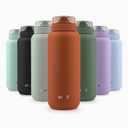 Ello Cooper 32oz Stainless Steel Water Bottle Vacuum Insulated with Straw and Carry Handle, Leak Proof Locking Lid with Soft Silicone Spout, Dishwasher Safe, Acorn Squash, Pack of 1, Orange 