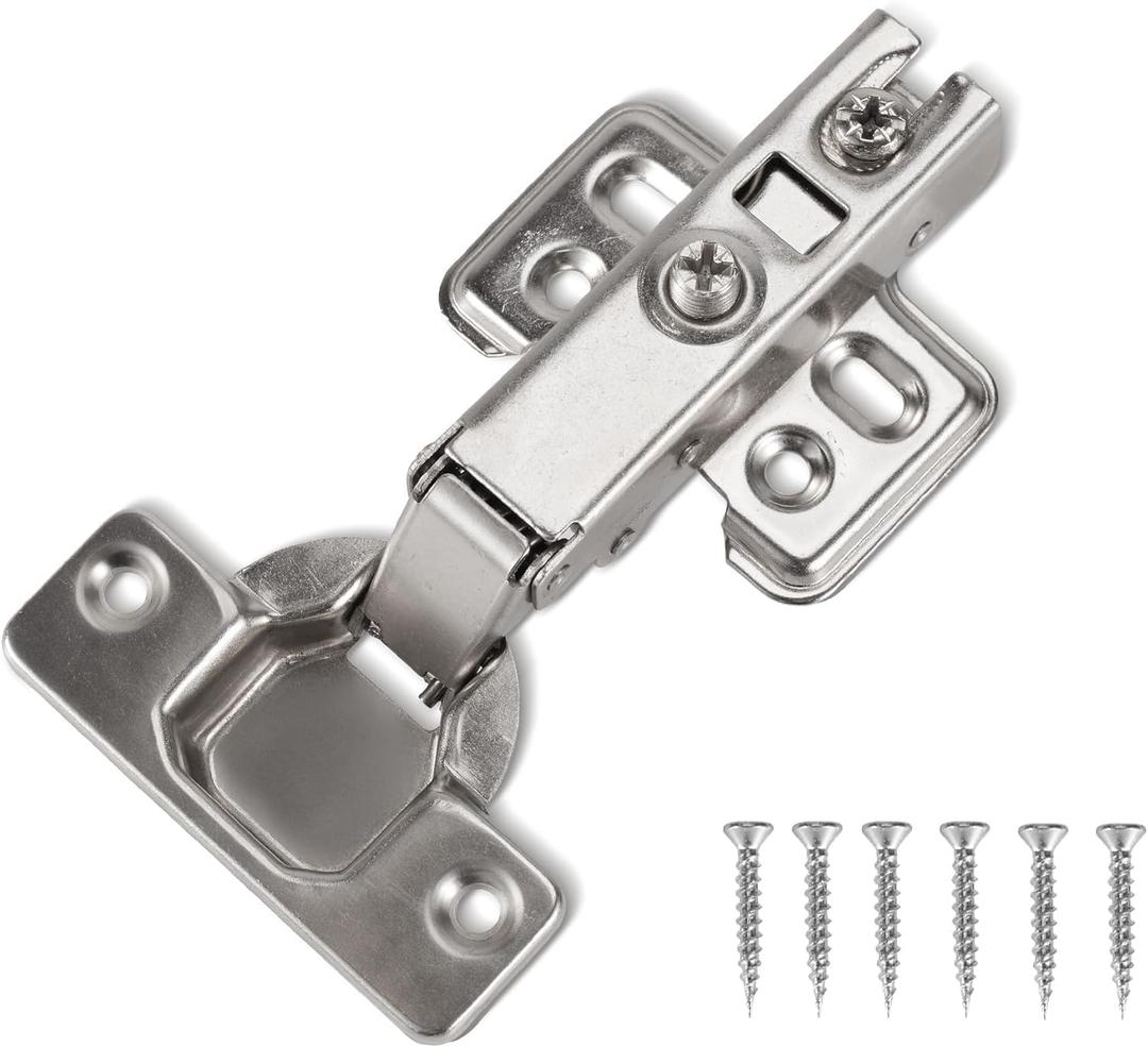 Soft-Close Full Overlay Frameless Cabinet Hinges  3D Adjustable European Concealed Hinges with Clip-On Design, 130 Opening Angle (Includes Screws)  Ideal for Modern Kitchens (10 Pieces)