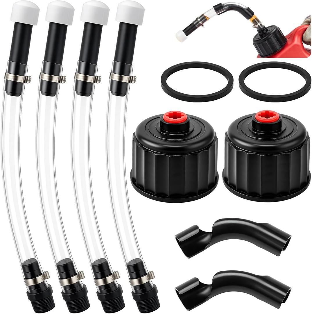 8 Pcs Racing Fuel Jug Hose Kits Include Racing Fuel Filler Hose 5/5.5 Gallon Gas Cylinder Lid and 2 Jug Cap Bender Replacement
