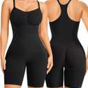 Nebility Shapewear Bodysuit for Women Tummy Control Body Suits Racerback Full Body Shaper Faja Seamless Butt Lifter (Small, Black)