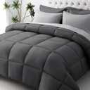 JOLLYVOGUE Full Comforter Set, Ultra-Soft Bed in a Bag Full Size 7 Pieces, Oeko-TEX Certified Bedding Set with Down Alternative Comforter, Sheets, Pillowcases & Shams, Dark & Light Grey