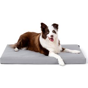 Cybarmour Indestructible Dog Bed - Outdoor Waterproof Chew Proof Dog Crate Pad - Orthopedic Kennel Mat for Aggressive Chewers - Large Breeds & Fits 36-Inch Crate - 35"x22", Limestone