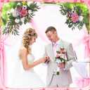 Wedding Arch Decorations 2 Pack - Reusable Artificial Hanging Flowers Floral Swag Greenery Garland for Wedding Welcome Sign Backdrop Bridal Ceremony Reception Backdrop, Baby Shower