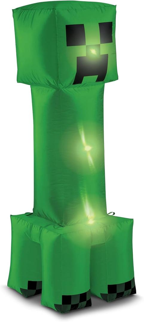 Minecraft Creeper Inflatable Lawn Decoration, Official Minecraft Party Decor, 4 Foot Inflating Creeper