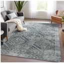 jinchan Moroccan 4x6 Area Rugs for Bedroom  Machine Washable Soft Modern Geometric Stain Resistant NonSlip UltraThin LowPile Faux Wool Carpet for Living Room Kitchen Dining Room (4x6ft, Dark Grey)