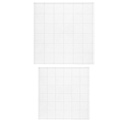 2PCSLow Tack Sticky Mat with Grid for Stamping Stenciling Ink Blending Clear Photopolymer Craft Low Tacky Mat Stamp Mat and fixed Stamp Blending DIY Projects Paper Card Scrapbooking ink blending fixed