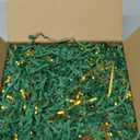 Crinkle Cut Paper Shred Filler 8 oz (1/2 lb) Gift Wrapping & Gift Basket Filler for Christmas, Halloween & Wedding Decorations,Easter Basket Grass Filler ,Crafting Activities (Dark green and gold)