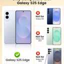 TOBOVON Slim Thin for Samsung Galaxy S25 Edge Case, Compatible with MagSafe, Built-in Camera Lens Protector, Shockproof Protective Phone Case, Soft Electroplated Clear Cover, Gold