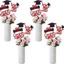 4 x Gexolenu 16 PCS Red and Black Double-Sided 2025 Graduation Centerpieces for Tables, 2025 Table Toppers Party Centerpiece Sticks Party Supplies, Graduation Party Decorations Class of 2025, Set of 4