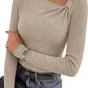PRETTYGARDEN Womens Fall Long Sleeve Shirts Asymmetrical Tops (M)
