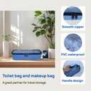 Clear Travel Storage Bag, Heavy Duty Double Zipper Toiletry Organizer, 11.5x5.8x2.9 Inch Leakproof Pouch for Cosmetics, Stationery, Small Accessories (Pack of 3)