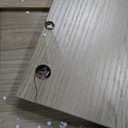 LIKIMIO 78.7" Farmhouse Dining Table for 6-8 People, Extra Thick Wood Top with 2 Hidden Adjustable Storage Drawers, Modern Woven Rattan Table for Dining Room, Kitchen, Living Room, Rustic White