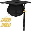 Unisex Matte Graduation Cap and Gown with Stole Honor Cords Set for High School College Bachelor (Black)