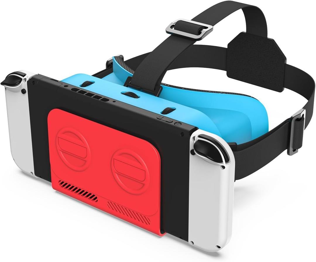 VR Headset, Designed for Nintendo Switch & Switch OLED Accessories for Switch VR Games, Labo VR and YouTube VR, VR Glasses with Adjustable Pupil Distance and Adjustable Switch Goggles Strap Blue And Red