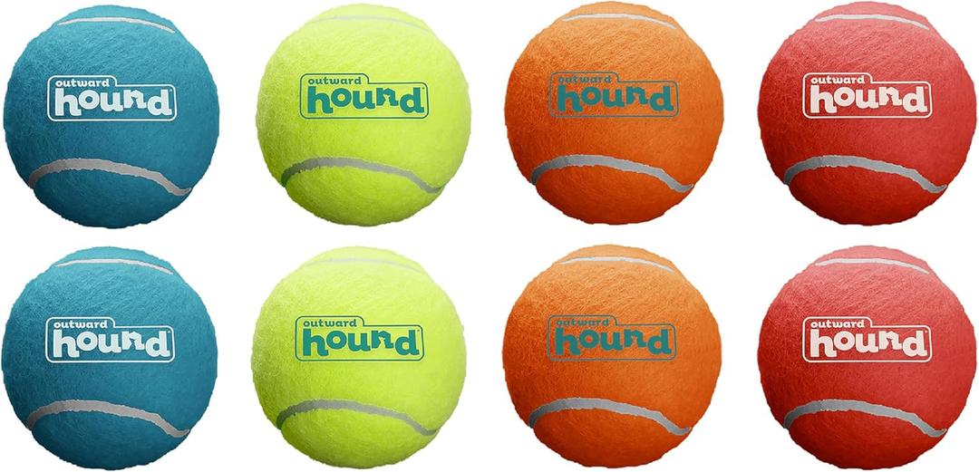Outward Hound Squeaker Ballz  Squeaky Tiny Tennis Balls for Small Dogs Under 15 lbs, Fetch & Training, X-Small (1.5"), 8-Pack