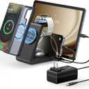 Magnetic Wireless Charger for Samsung, 5 in 1 Charging Station for Multiple Devices, Compatible with MagSafe Samsung for Galaxy S25/Z Fold7/Flip7, Watch Charger Stand for Galaxy Watch Ultra 8,for buds