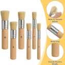 24 Pcs Wooden Stencil Brushes, Natural Bristle Template Paint Brush, Bristle Brushes Wooden Handle Painting Set for Painting Acrylic Oil Watercolor Art Stencil Project DIY Craft