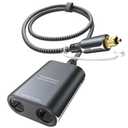 Warrky Optical Splitter, 1 in 2 Out Optical Splitter 2ft [Aluminum Shell, Gold Plated] Toslink Splitter for LPCM 2.0, Dolby, DTS 5.1, Compatible with Soundbar, Headphones, TVs