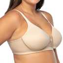 Vanity Fair Women's Full Figure Beauty Back Smoothing Bra, 4 Way Stretch Fabric, Lightly Lined Cups up to H (Beige, M) 38DD