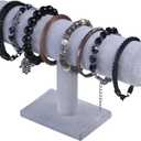 T-Bar Bracelet Holder, Bracelet Display Stand For Selling, Hair Tied Jewelry Organizer Watch Rack For Show (Gray Velvet)