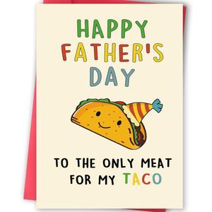 12 x BENNLOOS Lovely Taco Father's Day Card for Dad, Funny Fathers Day Gift for Husband from Wife, Romantic Fathers Day Card, Happy Father's Day Decorations