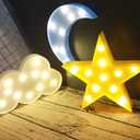 3PCS Decorative LED Crescent Moon Cloud and Star Night Lights Lamps Marquee Signs Letters for Baby Nursery Decorations Gifts for Children (Moon Cloud and Star)