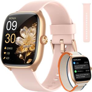 Smart Watch for Women Android & iPhone [40mm 3 Bands, Cloud Star Pink]