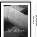 Americanflat 22x28 Poster Frame with Polished Plexiglass - Use as 18x24 Frame with Mat or Display 22x28 Photo Without Mat - Streamline Collection - Thin Border Picture Frames for Wall - Black