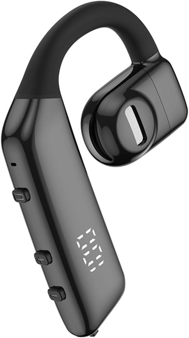 Bluetooth earpiece V5.3 Single Ear Bluetooth Headset, with Noise Cancellation and Microphone Compatible, Talk time of 30 Hours Bluetooth Phone Headset, for iPhone and Android.