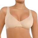 FeelinGirl Bras for Women Unlined No Padding Comfort Underwire Plus Size Full Coverage Seamless Plunge Everyday Bras (34D, Skin)