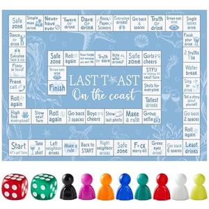 Justforjoyful Board Games for Adults Party Games for Game Night Fun Interactive Take A Shot Game Birthday Groups Family Play Date Night Bachelorette Party Supplies Age 21+ 2-8 Players(Blue) Pack of 3