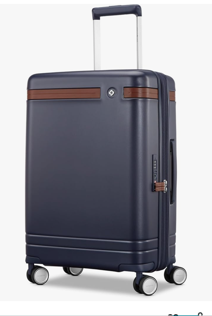 Virtuosa Hardside 21 Inch Carry On Luggage - Airline Approved with 360° Spinner Wheels, RightHeight™ Adjustable Handle - Zippered WetPak™ - TSA Lock - Expandable Light Polycarbonate Shell - Navy