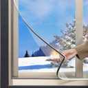 DIY Magnetic Window Insulation Kit 59"x61" Indoor Clear Film for Heat and Cold Winterizing Kit Cuttable Transparent Window Covering