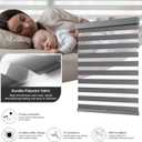 AOSKY Cordless Zebra Blinds for Windows Pull Down Roller Window Shades Dual Layer Light Filtering Privacy for Day and Night, Free-Stop Door Shades for Home Easy to Install (36" W X 72" H, Grey)