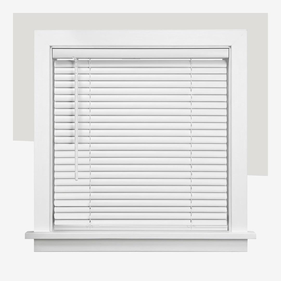 CHICOLOGY Cordless Mini Blinds for Indoor Windows, 28" W x 60" H, White Vinyl 1" Slats with Tilt Wand, Light Filtering to Room Darkening, Moisture-Resistant, Child-Safe, Screw-Mount Installation