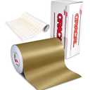 ORACAL 631 Matte Gold Metallic Adhesive Craft Vinyl Including 12" x 24" Roll of Clear Transfer Paper (10ft x 24")
