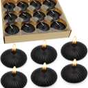 Black Floating Candles for Cylinder Vases, 24 Pack 2 Inches Water Tealight Candles for Halloween Dinner Party Holiday Decoration